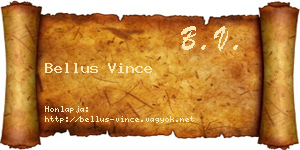 Bellus Vince névjegykártya